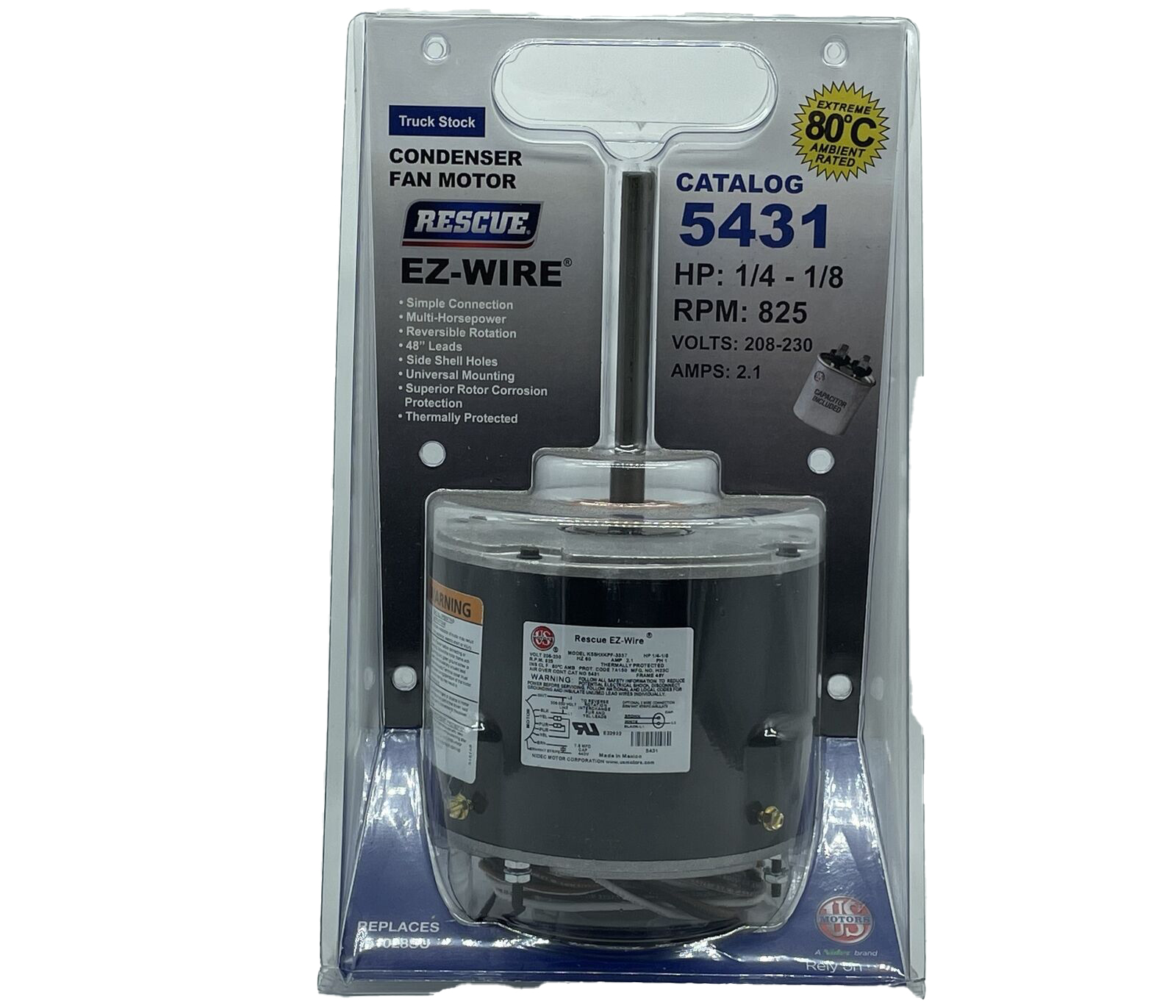 Rescue 1/4-1/8HP, 230v, 825RPM Cond. - Conventional Parts