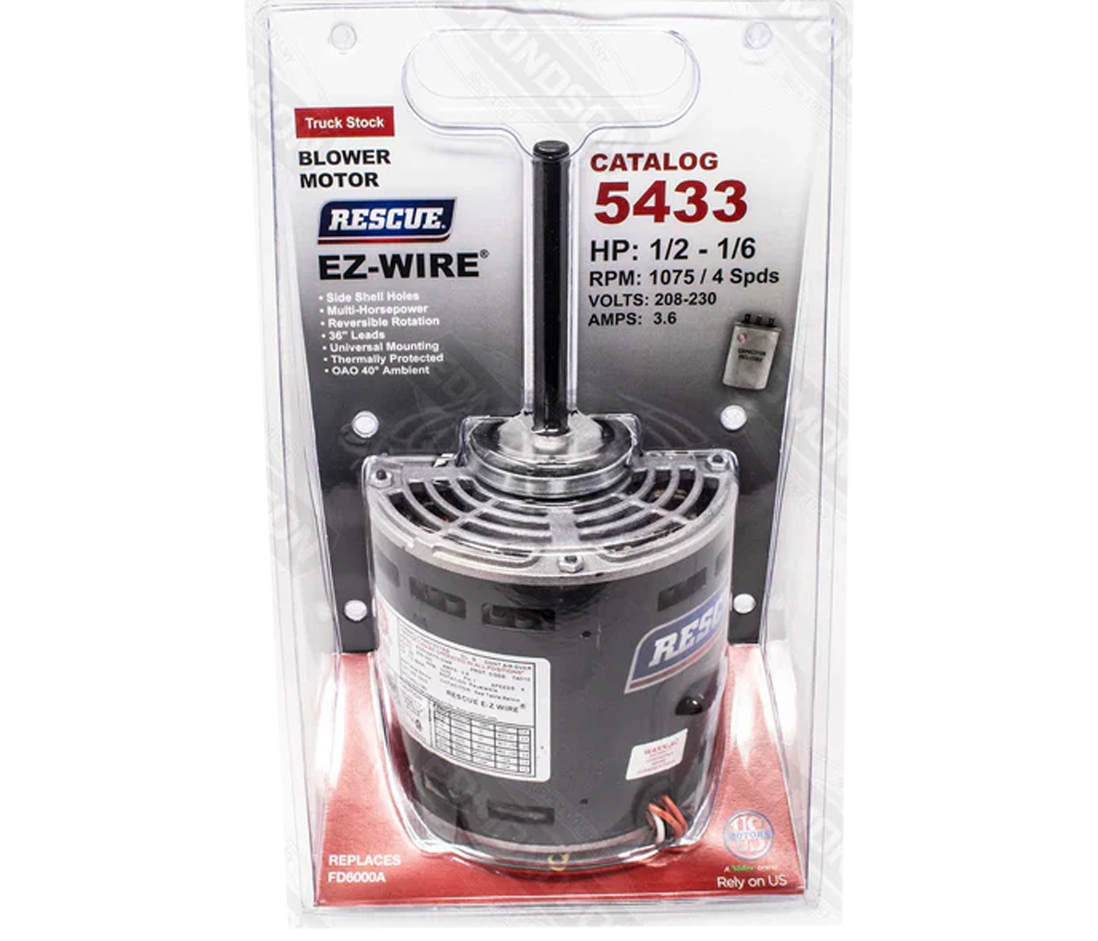 Rescue 1/2-1/6HP, 230v, 1075/4 Blwr - Conventional Parts