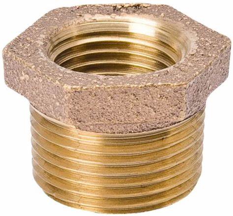 1" x 1/4" Brass Hex Bushing - Brass
