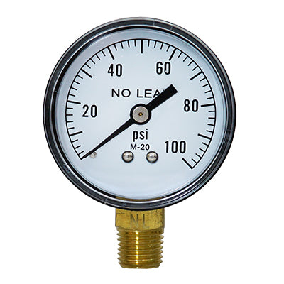 0-100 2" PRESSURE GAGUE .25INCH MPT - Gauges