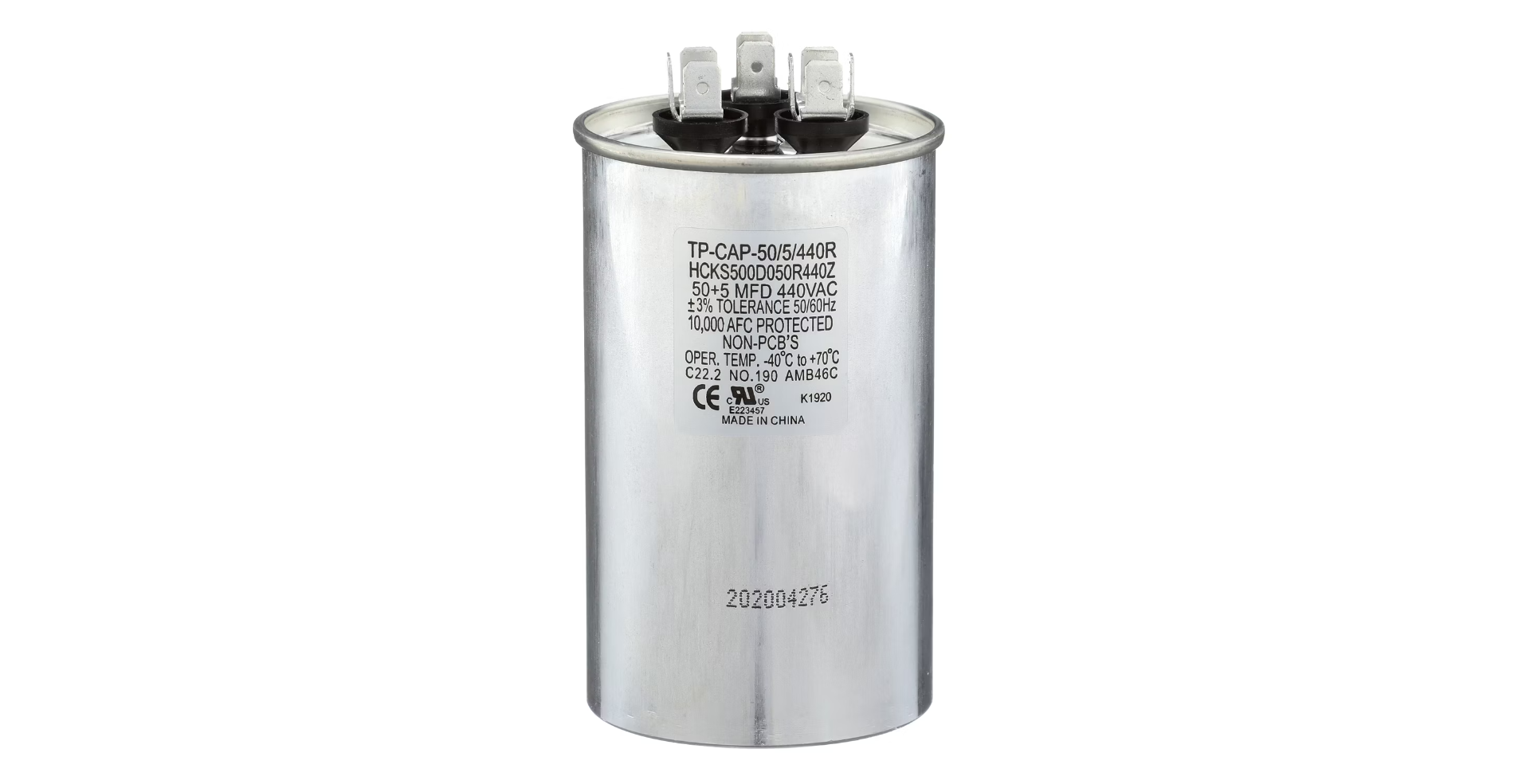 TITAN CAPACITOR HD 55+5MFD, 440/370V,Rnd - Universal Parts