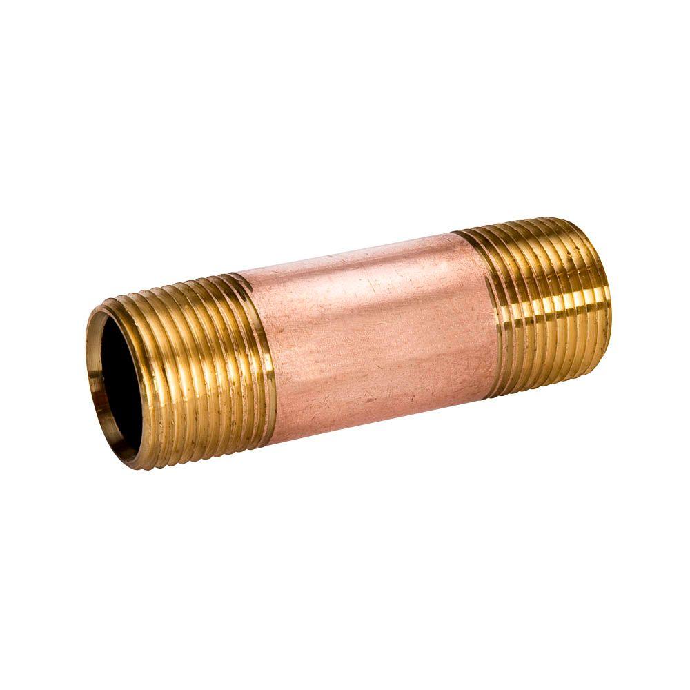 1/4" x 2" Brass Nipple - Brass